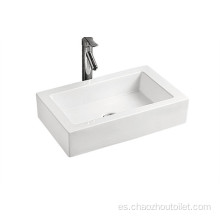 Lavabo de baño de cerámica color blanco SELORA